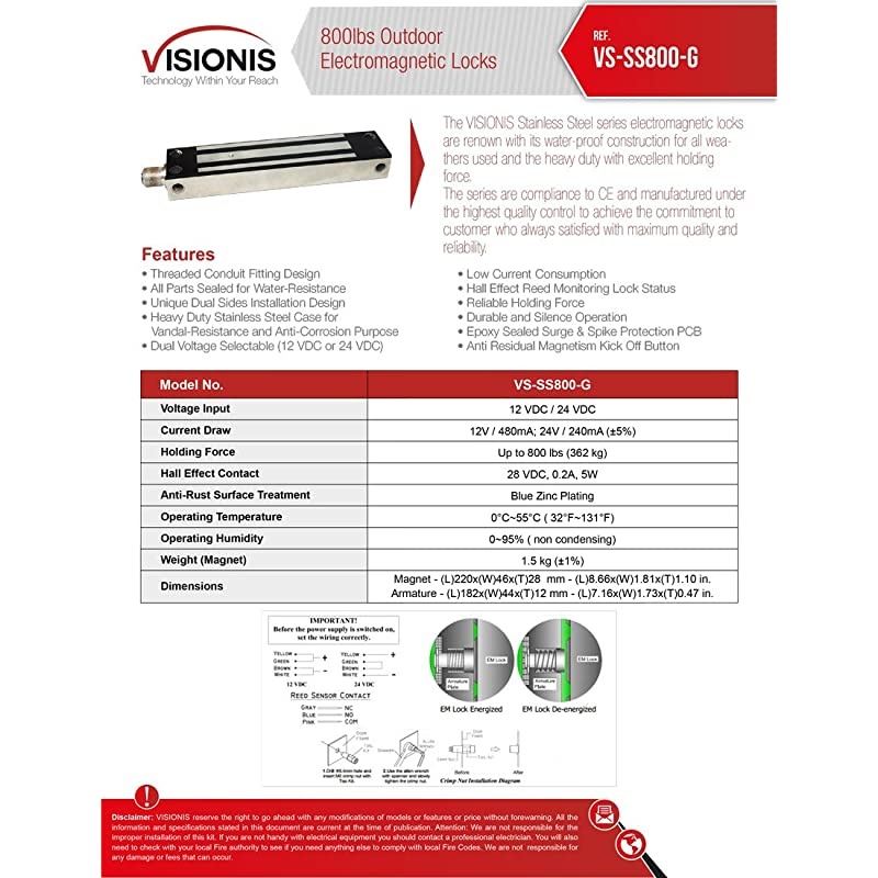 FPC-SS800-G 800 lbs Outdoor Gate Electromagnetic Lock CE Listed for Door Access Control