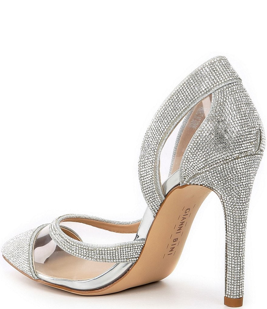 Gianni Bini FalennTwo Clear Rhinestone Embellished Pointed Toe Pumps