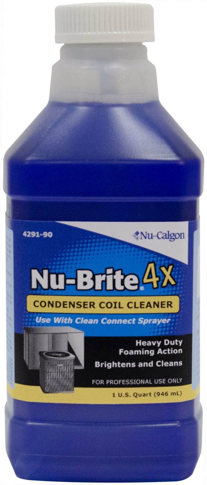 Nu-Calgon - 4291-90 Nu-Brite 4X Concentrate Non-Acid Condenser Coil Cleaner (Quart)