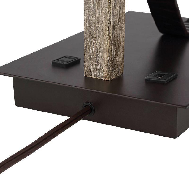 23" Iron/Seeded Glass Axel Farmhouse Industrial Task Lamp (Includes LED Light Bulb) Black - JONATHAN Y