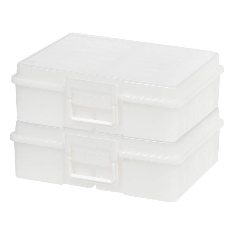 Extra Large 4" x 6" Photo and Embellishment Craft Keeper, 2 Pack, Pearl