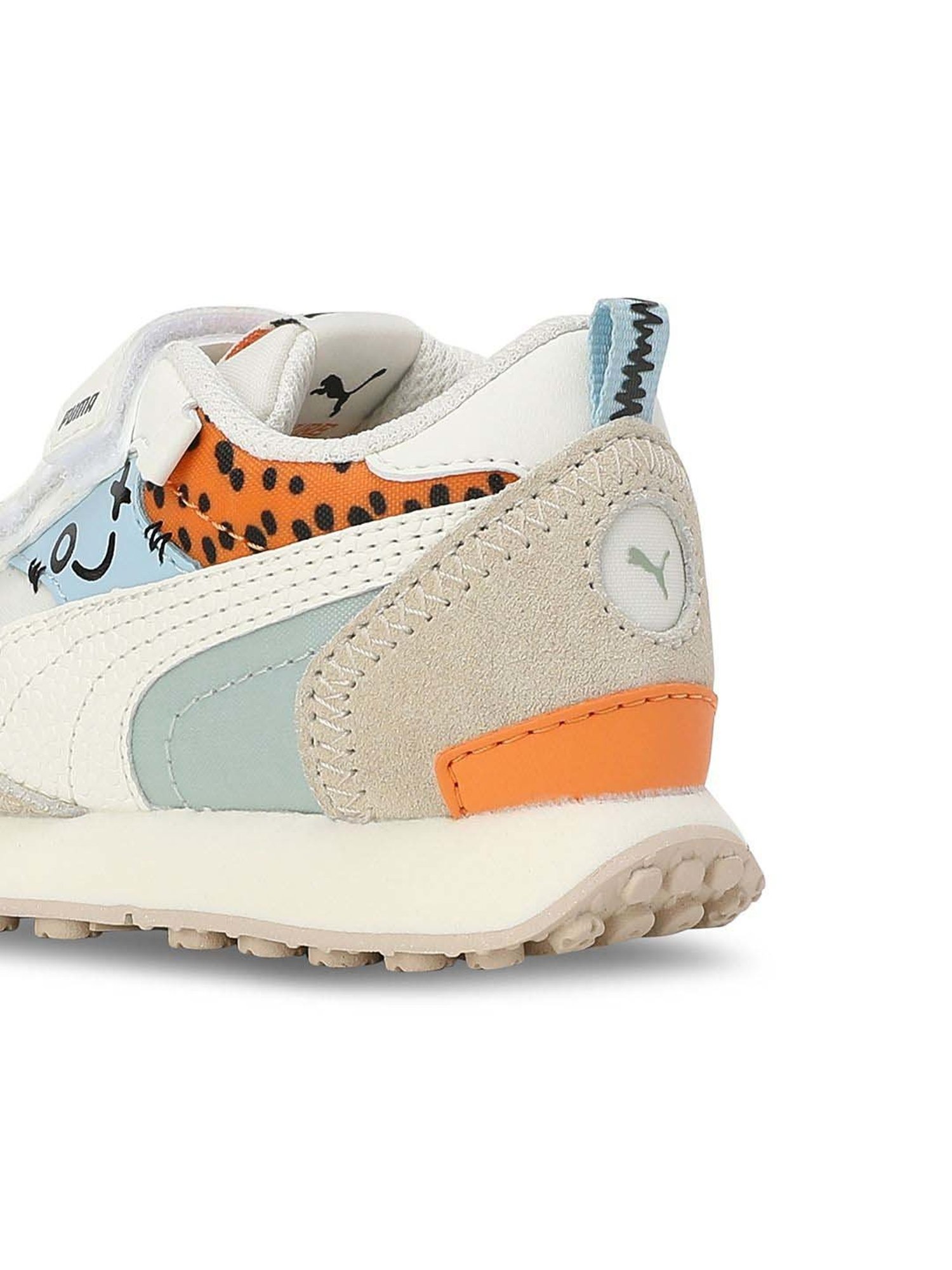 Baby Moo Kids Brown & White Velcro Shoes