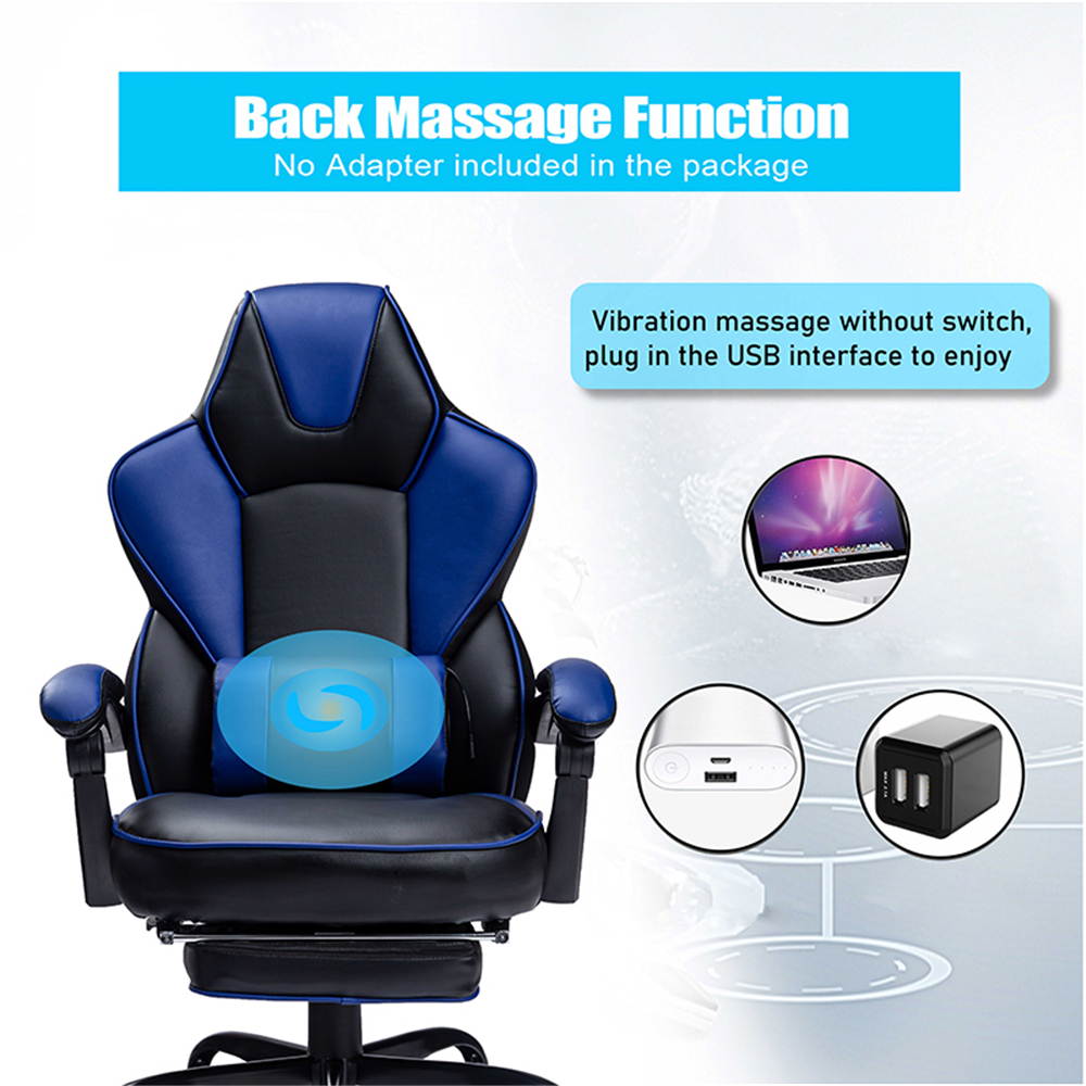 VON RACER Reclining Gaming Chair with Large Lumbar Support Cushion Racing Style Video Game PC Computer Gamer Gaming Chairs Ergonomic Office High Back Chair