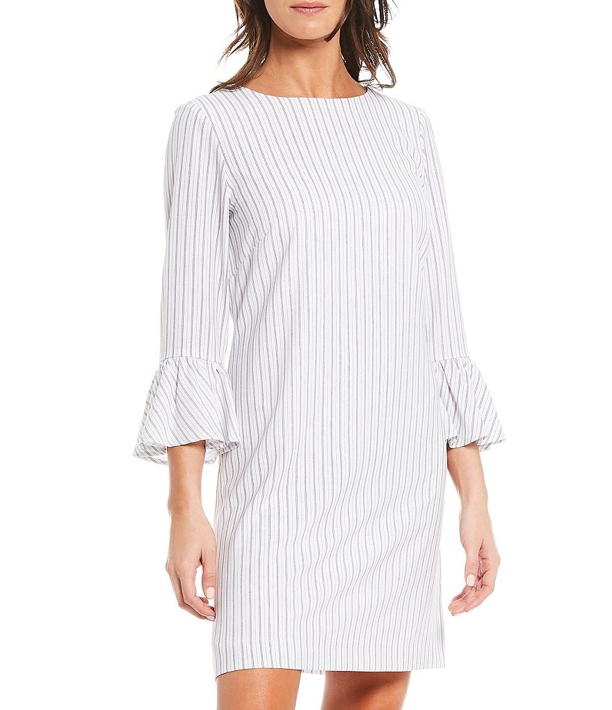 Preston & York Renee Stripe Flutter Sleeve Dress