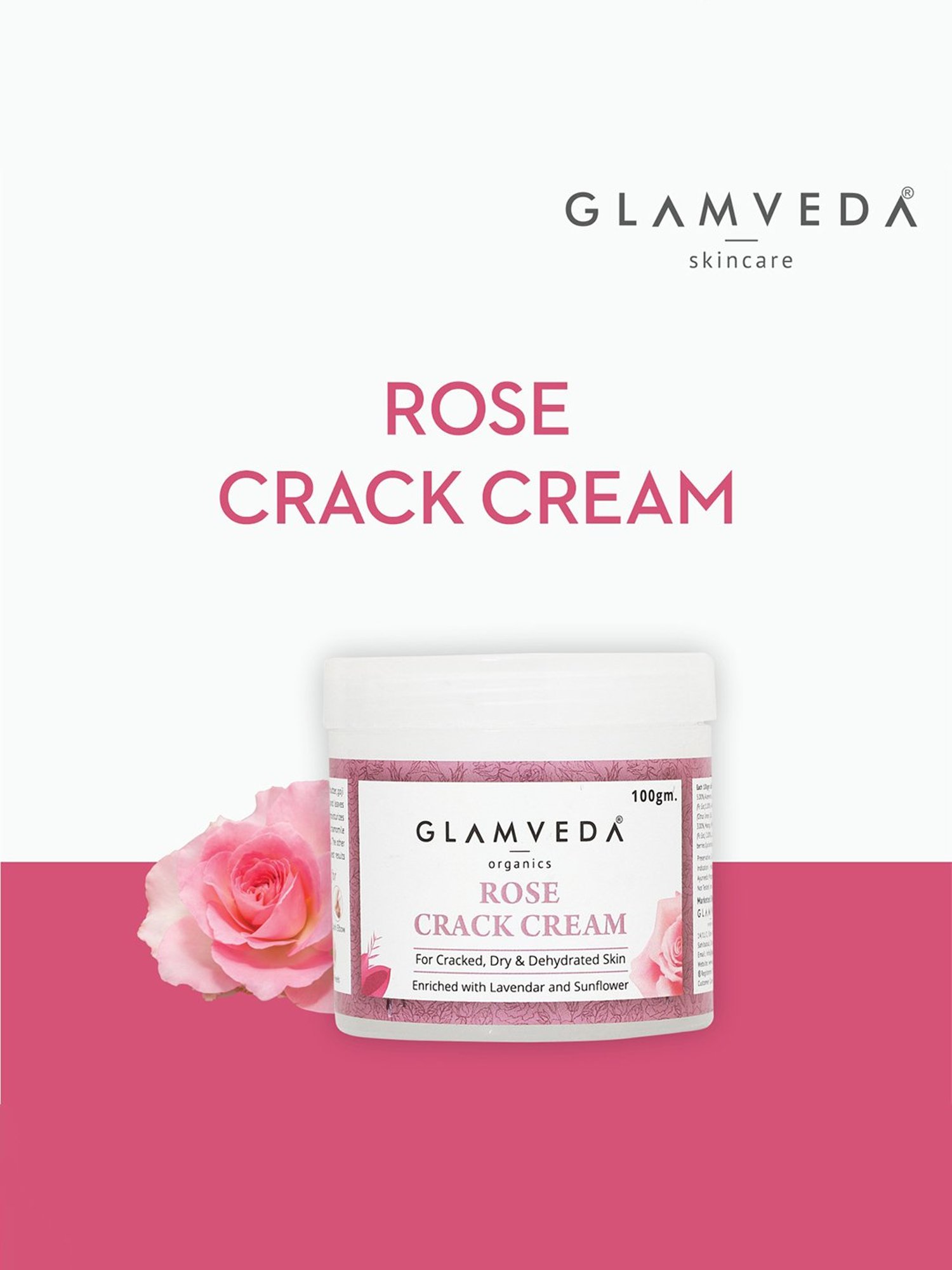 Glamveda Rose Crack Cream - 100 gm