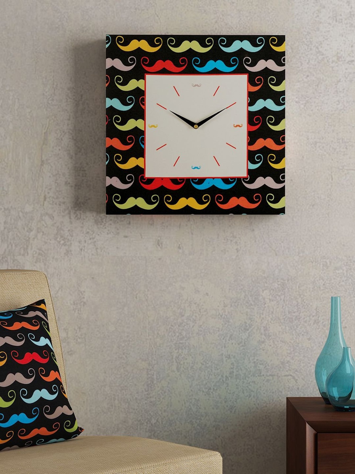 SEJ by Nisha Gupta White Framed Analogue Wall Clock - Set of 1