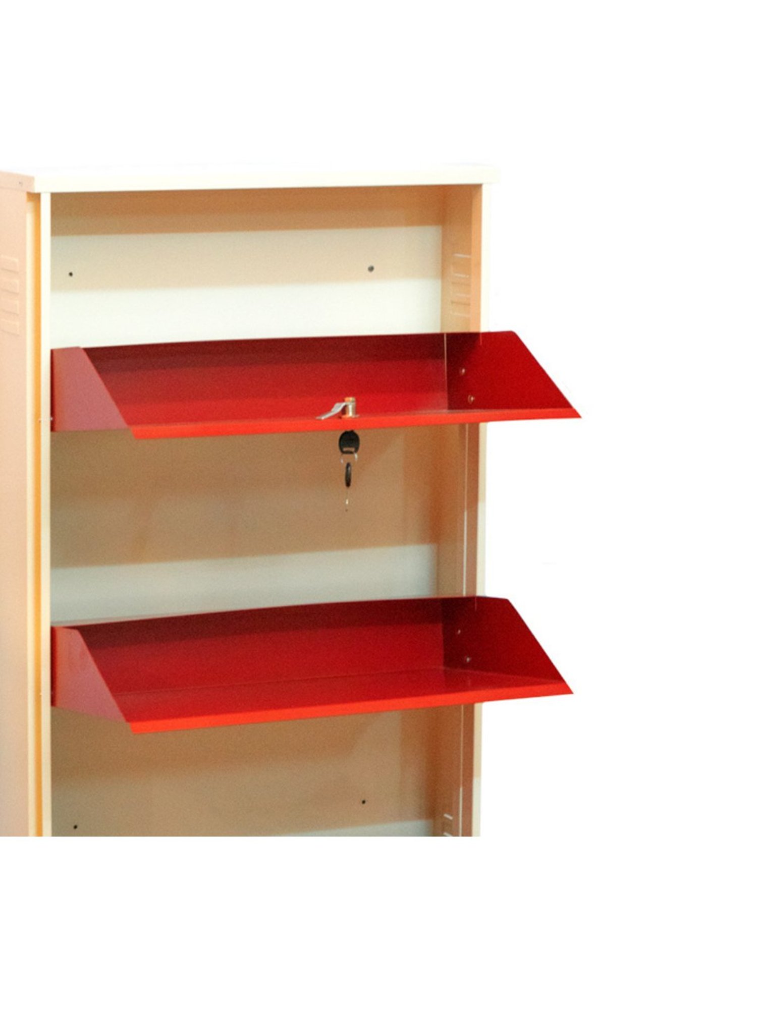 Delite Kom Metal Shoe Rack - 24" 3 Shelf, Ivory Green, PowderCoat, Wall Mount, DIY