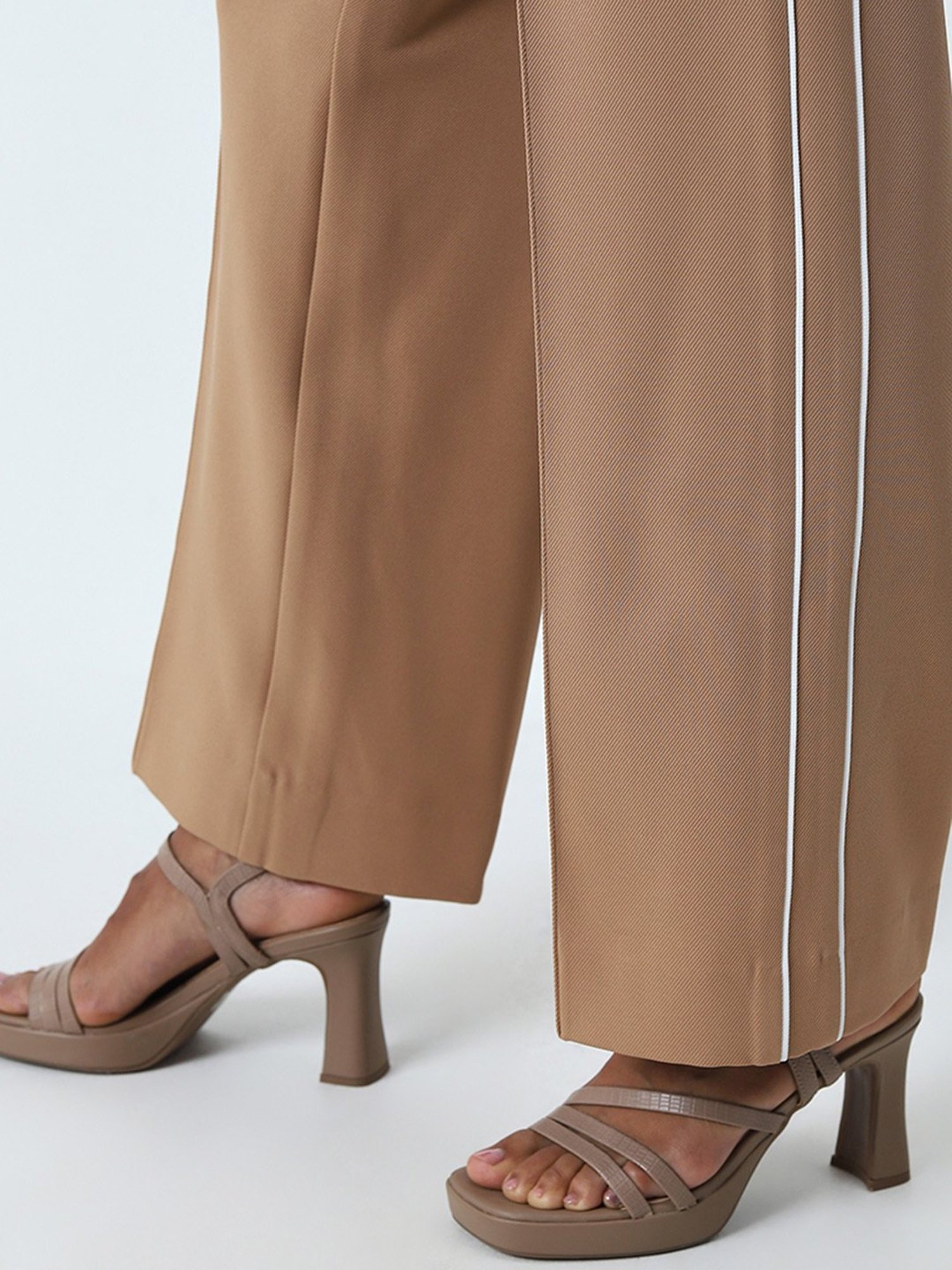 Wardrobe by Westside Light Brown High-Rise Trousers