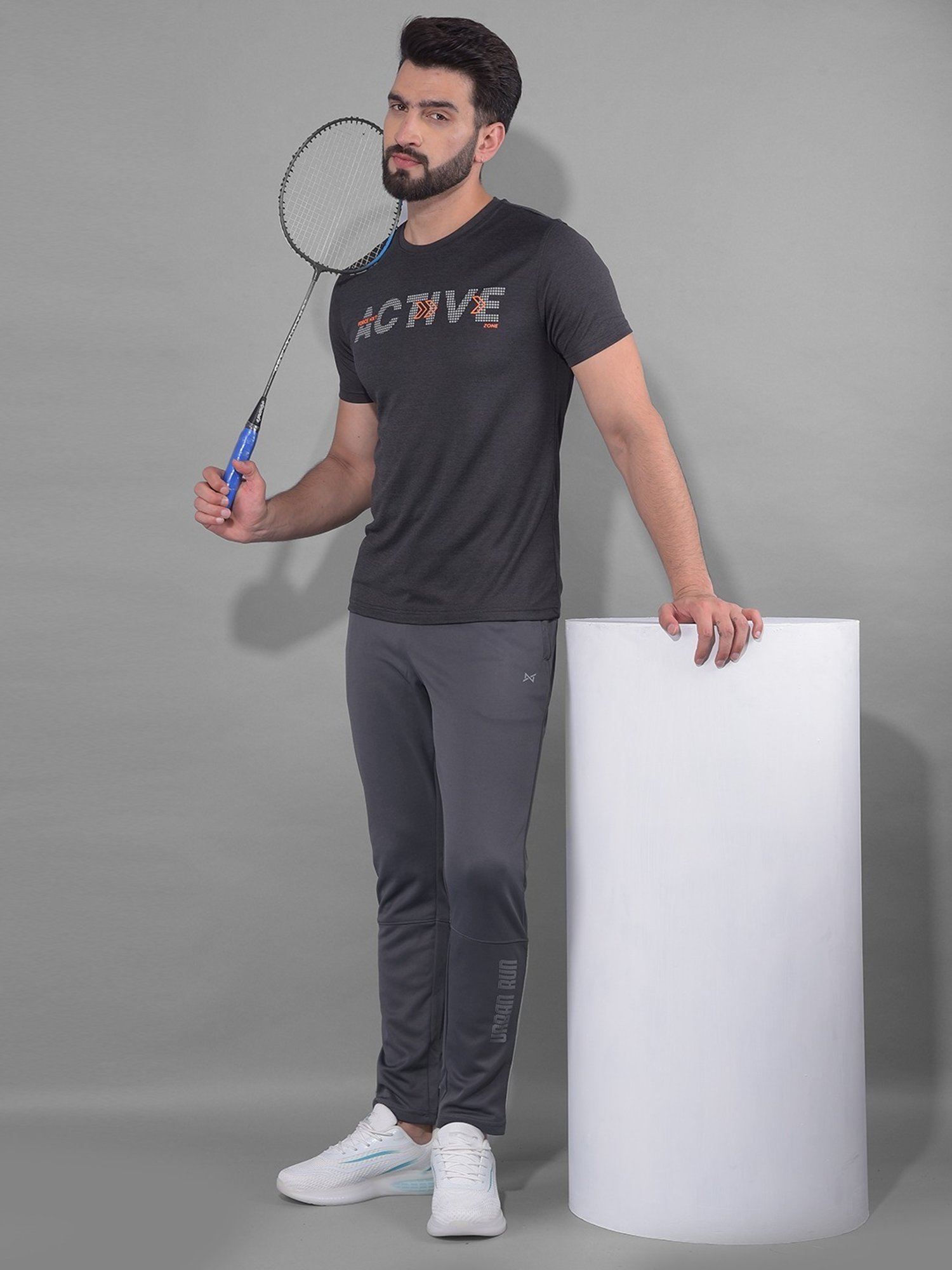 Force NXT Light Blue & Grey Regular Fit Printed Sports T-Shirt - Pack Of 2