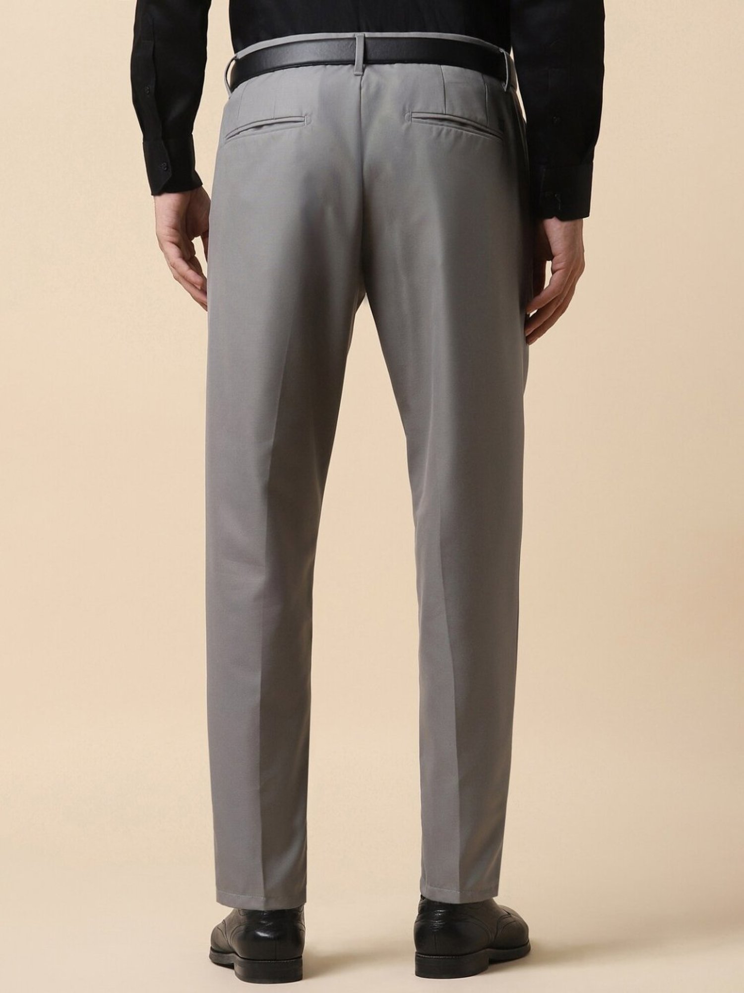Allen Solly Grey Slim Fit Trousers