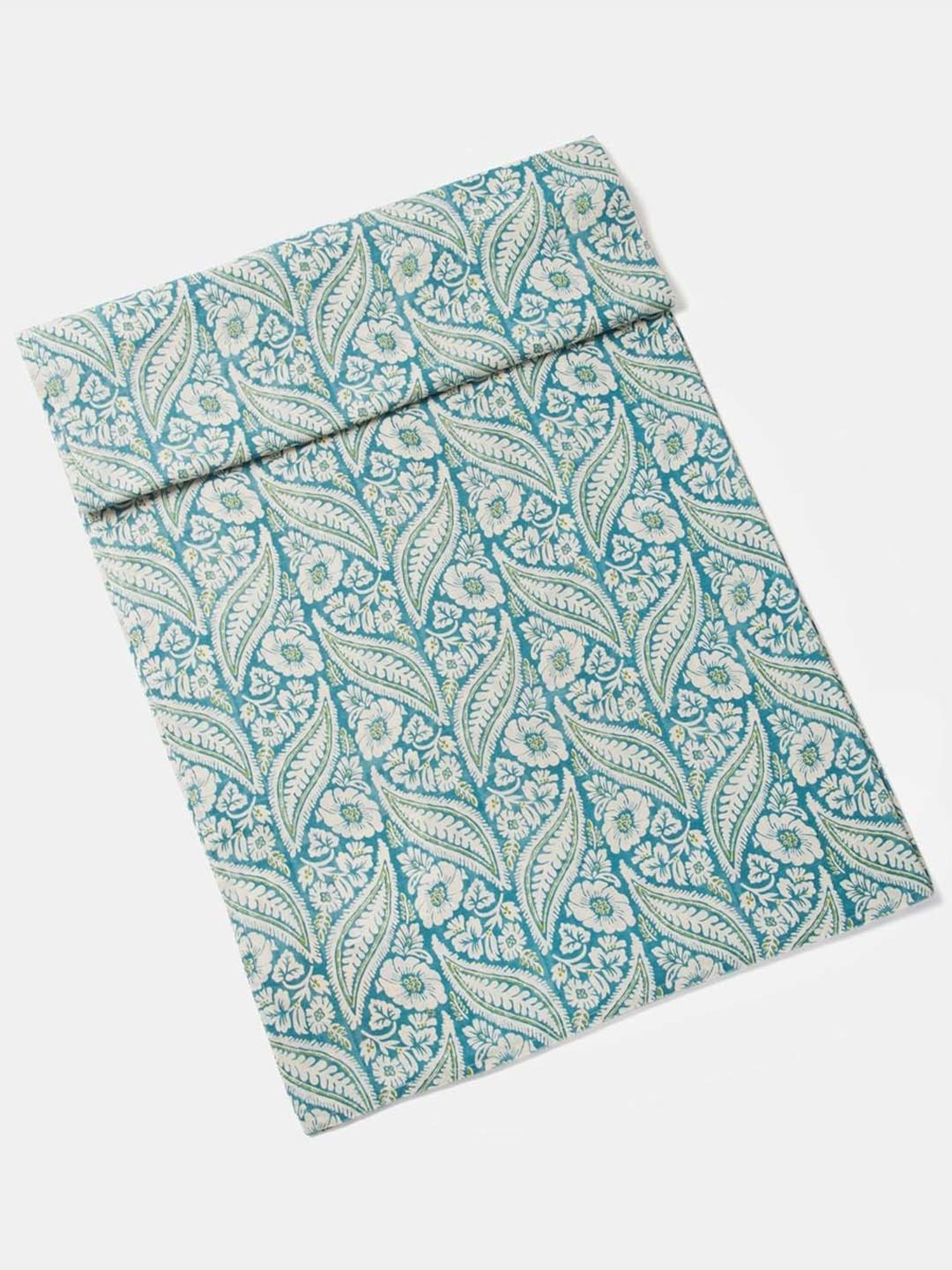 Fabindia Home Standalone Blue Cotton 118 TC Printed Double Bedsheet With 2 Pillow Cover