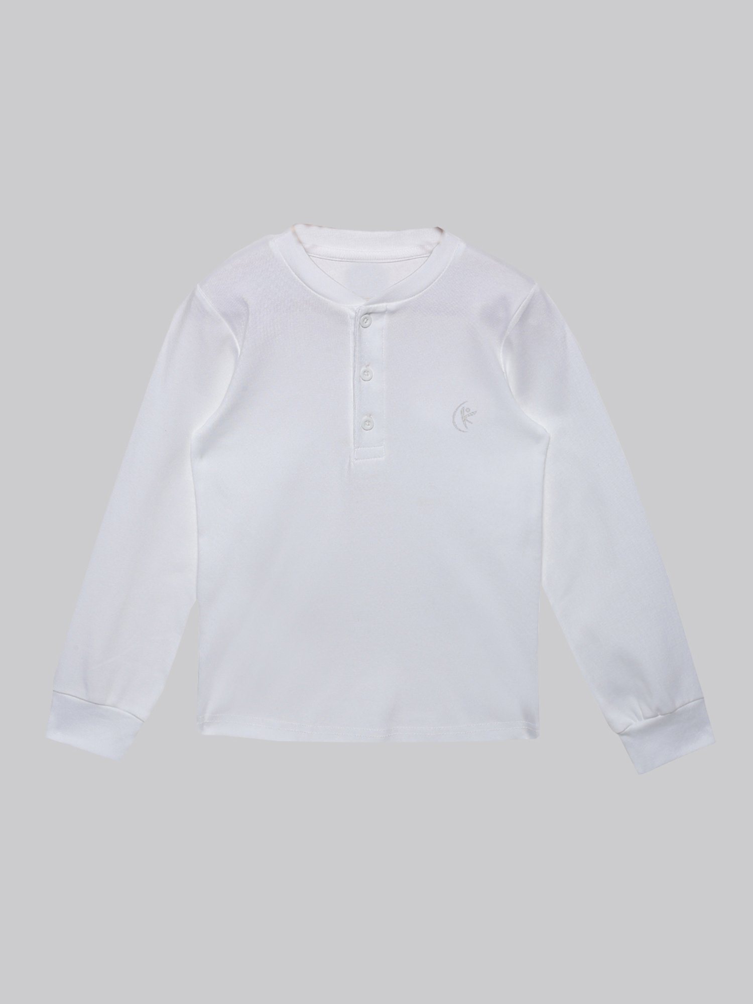 Kiddopanti Kids White Solid Full Sleeves T-Shirt