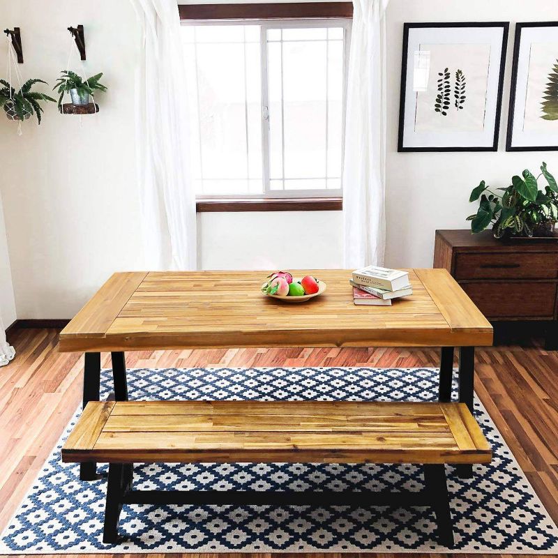 2pc Acacia Wood Patio Set with Bench - Captiva Designs