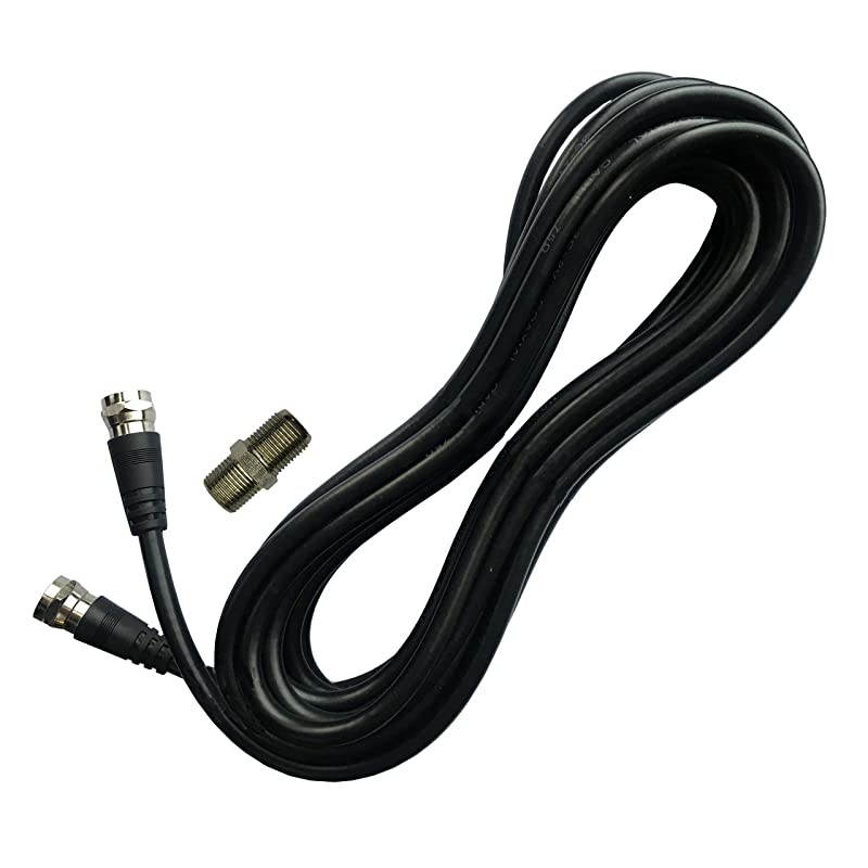 Extention Coaxial Cable 15 Feet with Coaxial Coupler Extend Your Digital TV Antenna Cable