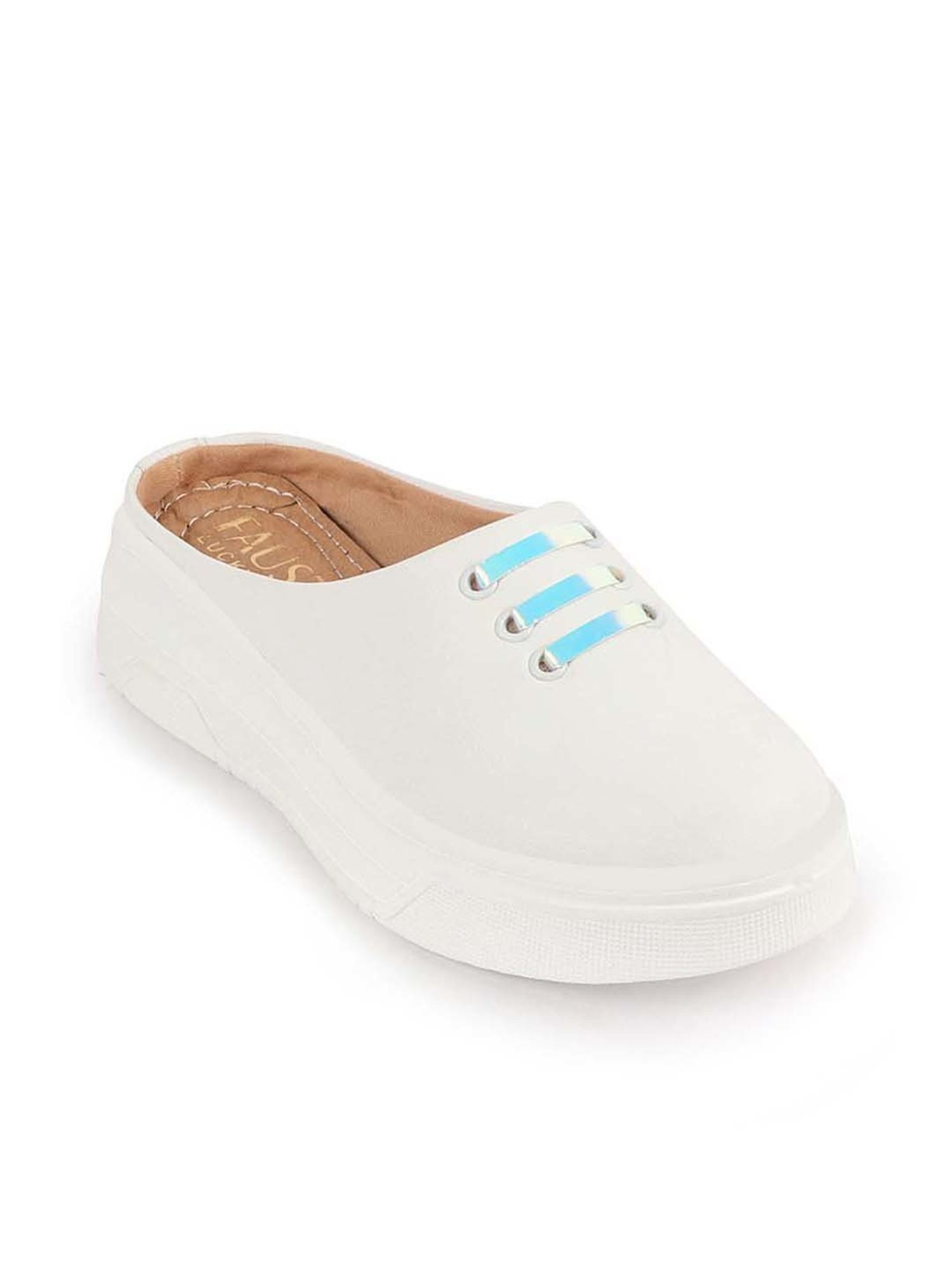 Fausto Women's White Mule Shoes