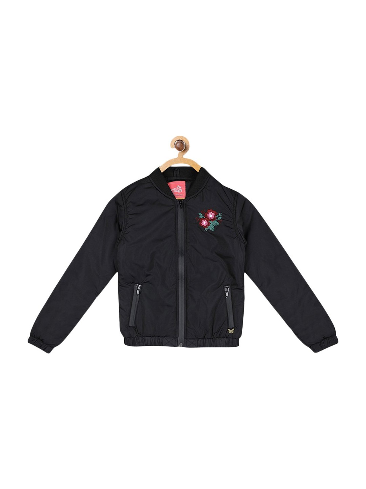 Blue Giraffe Kids Black Embroidered Jacket
