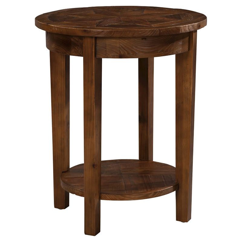 Round End Table Reclaimed Wood Natural - Alaterre Furniture