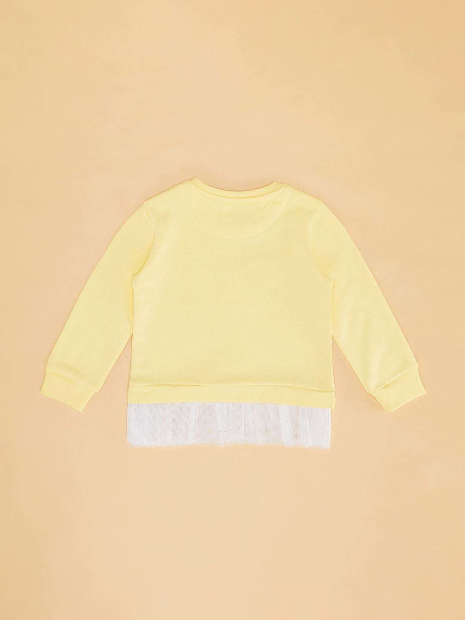 Pantaloons Baby Yellow Cotton Embroidered Full Sleeves Sweatshirt