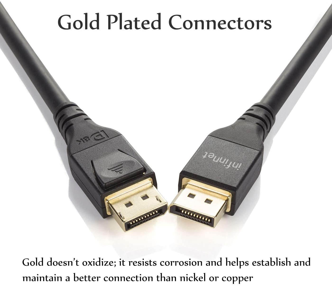 Infinnet DisplayPort 1.4 Cable 8K 60Hz 4K 144Hz 4K 120Hz 2K 280Hz 240Hz 1080p 360Hz DisplayPort to DisplayPort Cable DP 1.4 HBR3 Cord HDR VESA Certified 3 Meters (9.84 ft) Black