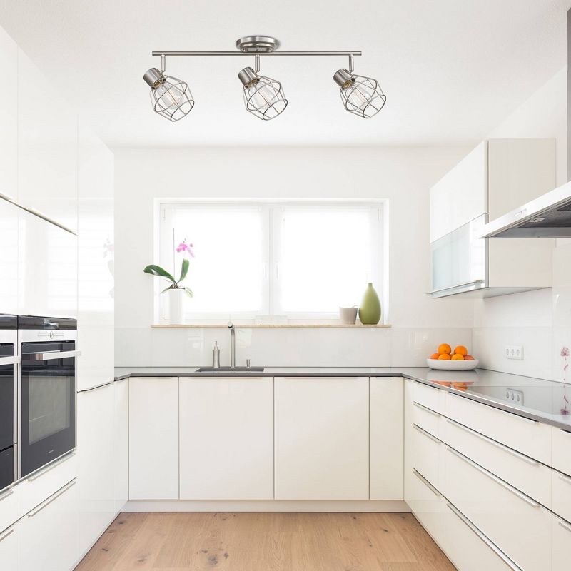 3 Light Jax Track Lighting (Includes Energy Efficient Light Bulb) Brushed Nickel - Globe Electric