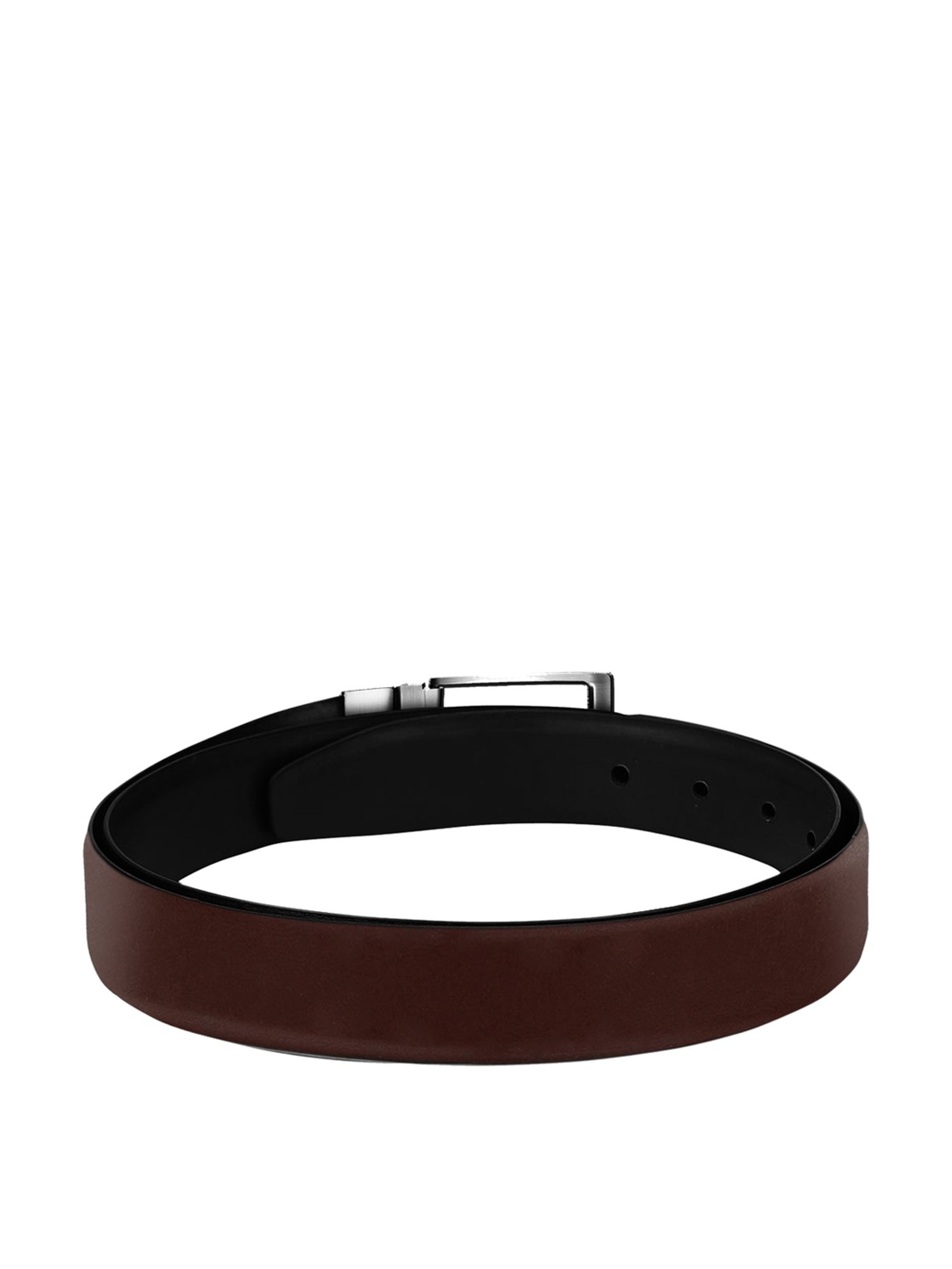 SCHARF Dark Brown Leather Reversible Belt With Wallet for Men
