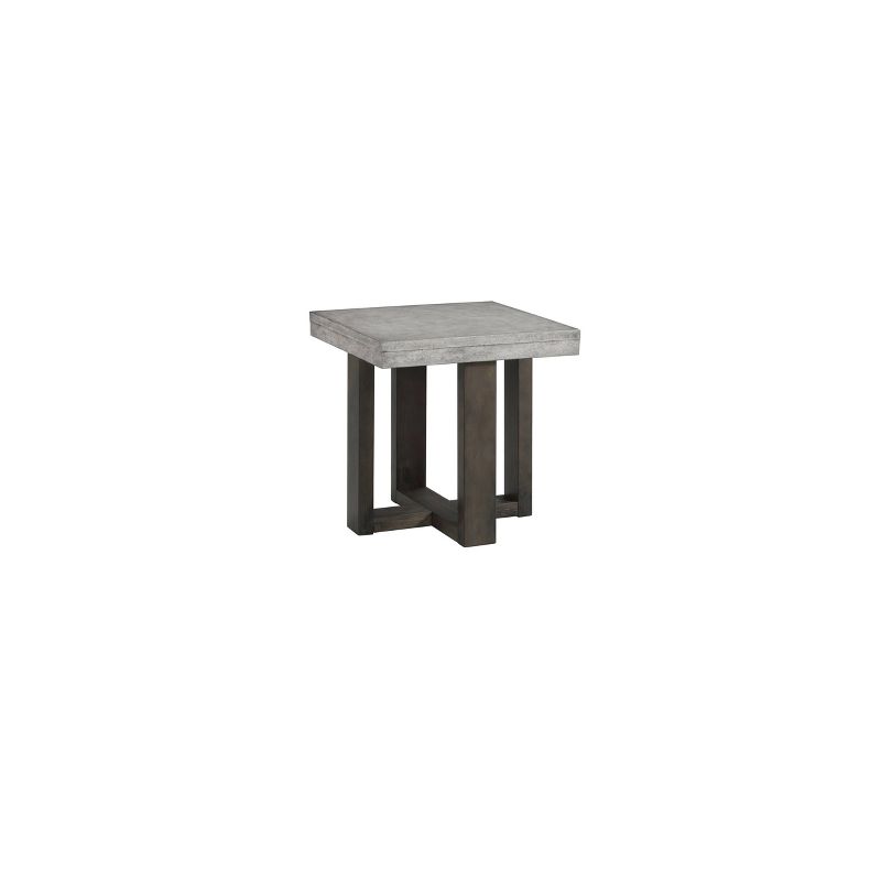 Rustic Modern End Table Concrete/Tan - Lane Home Furnishings