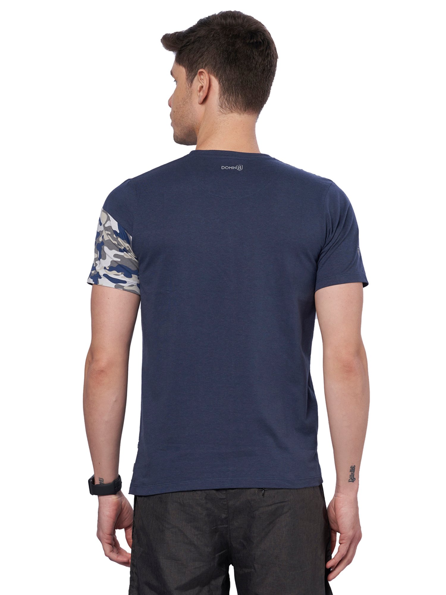 DOMIN8 Men Breathable Camouflage Cotton Poly Blend Training Sports T-Shirt