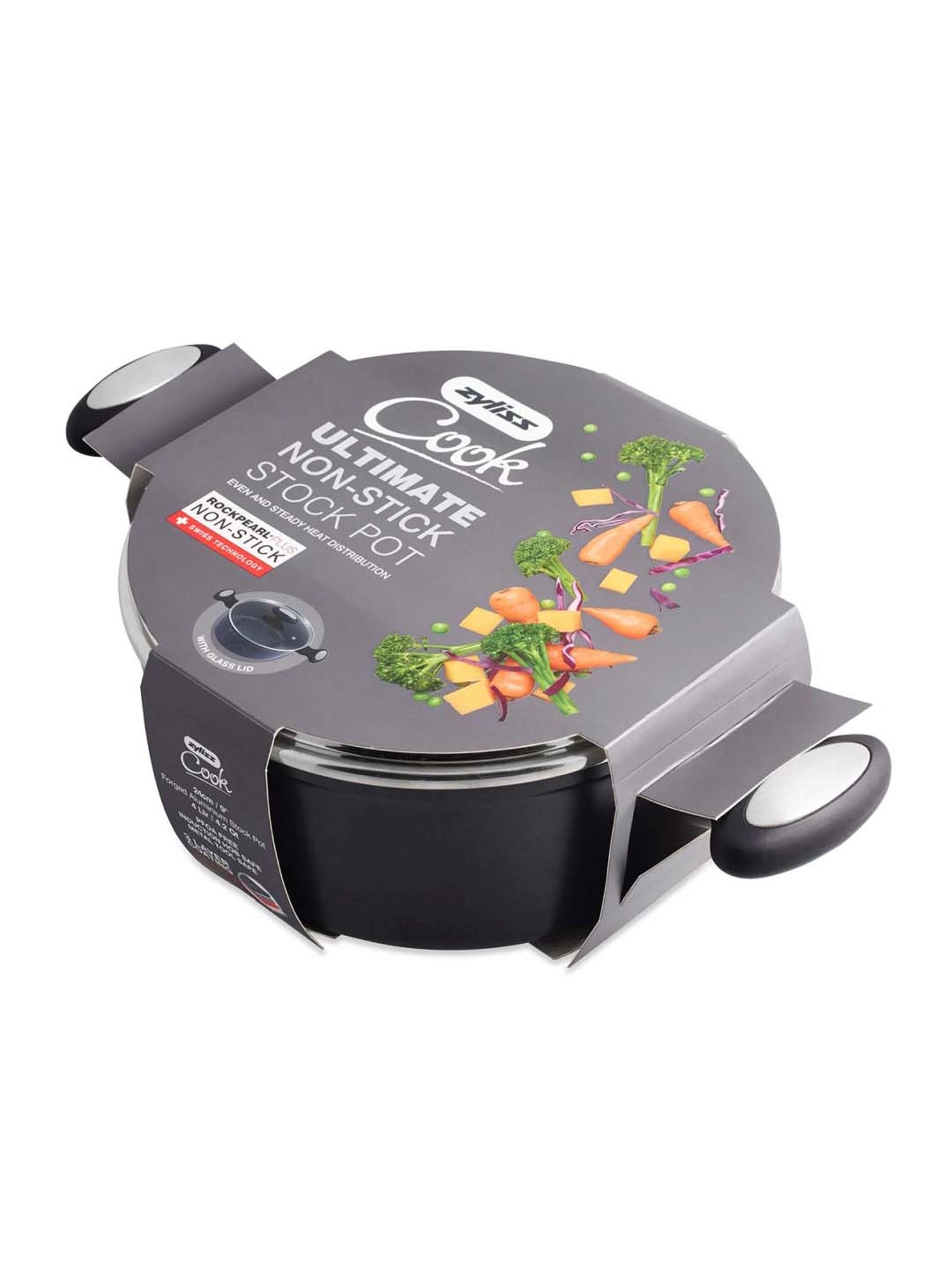 Zyliss Black Aluminium Stock Pot With Lid