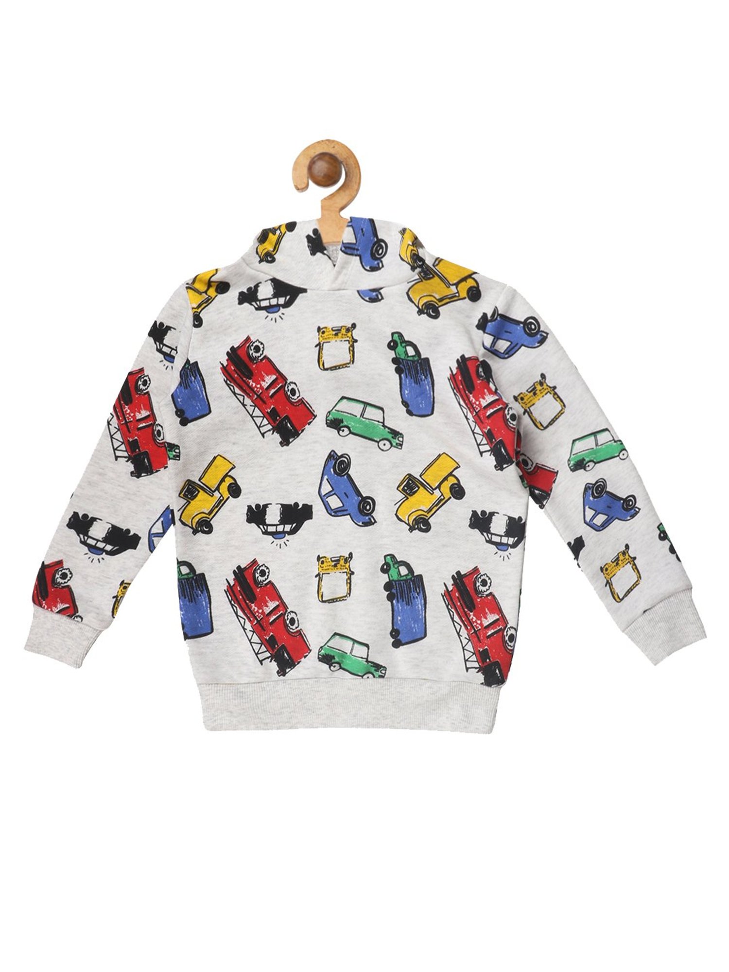 Lazy Shark Kids Grey Printed  Hoodie