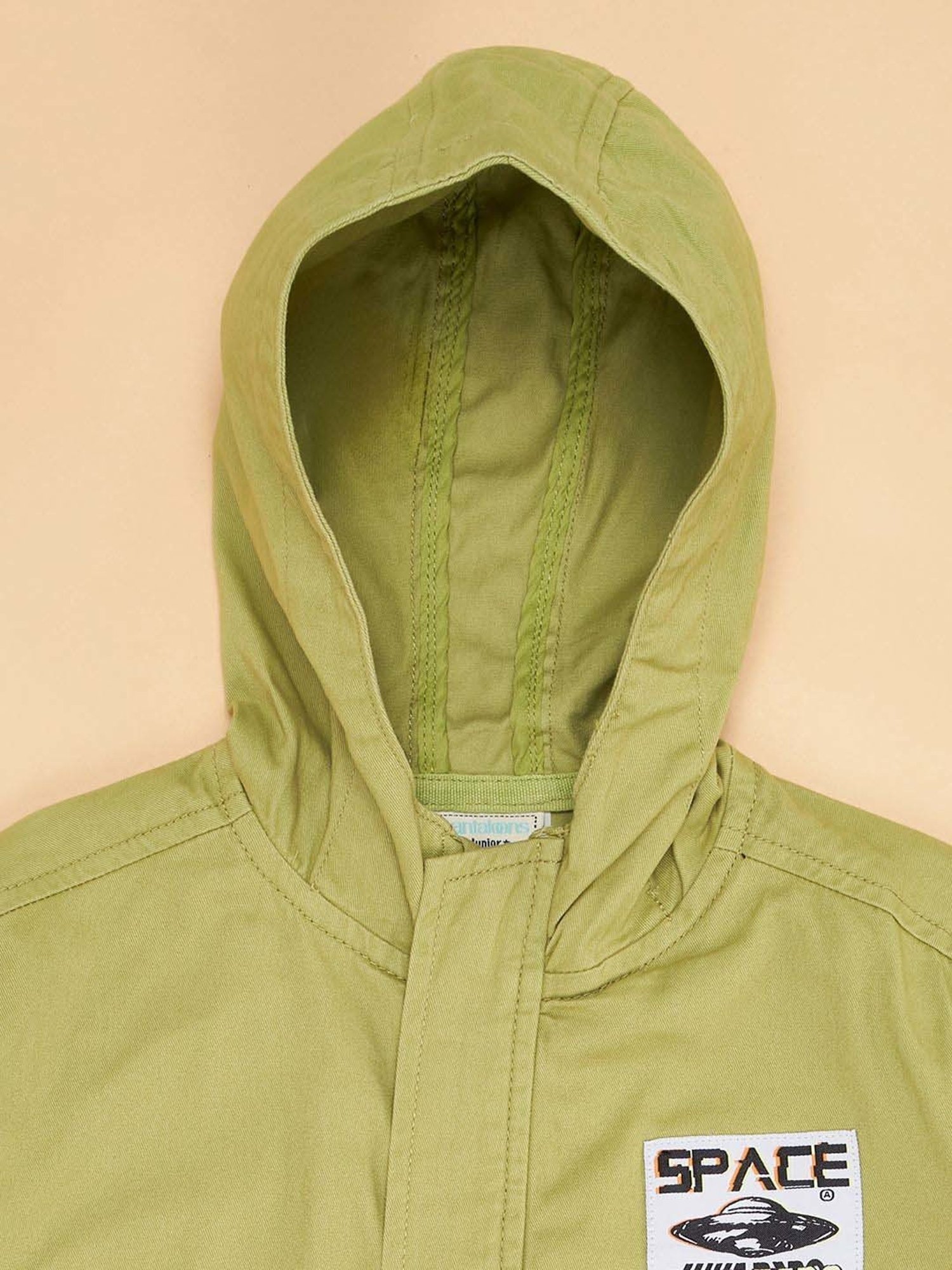 Pantaloons Junior Kids Olive Cotton Applique Full Sleeves Shirt