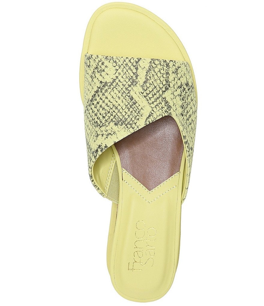Franco Sarto Chazz Snake Print Cork Wedge Slides
