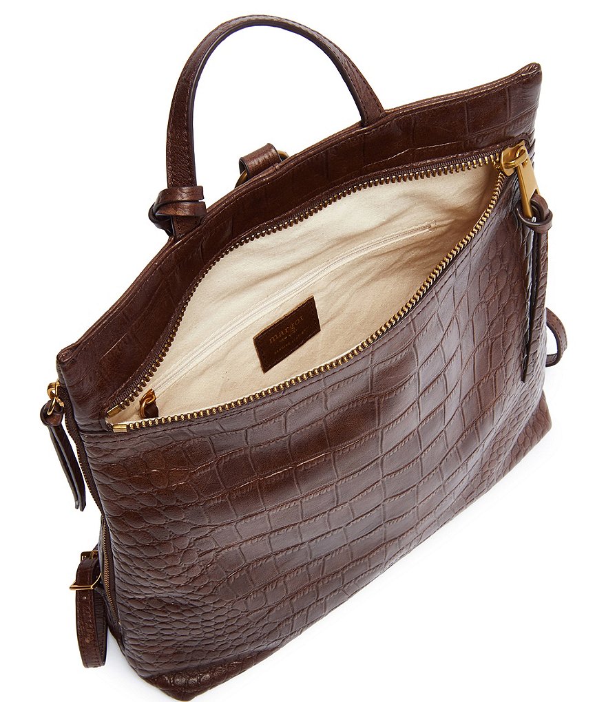 Margot Maggie Crocodile-Embossed Leather Backpack