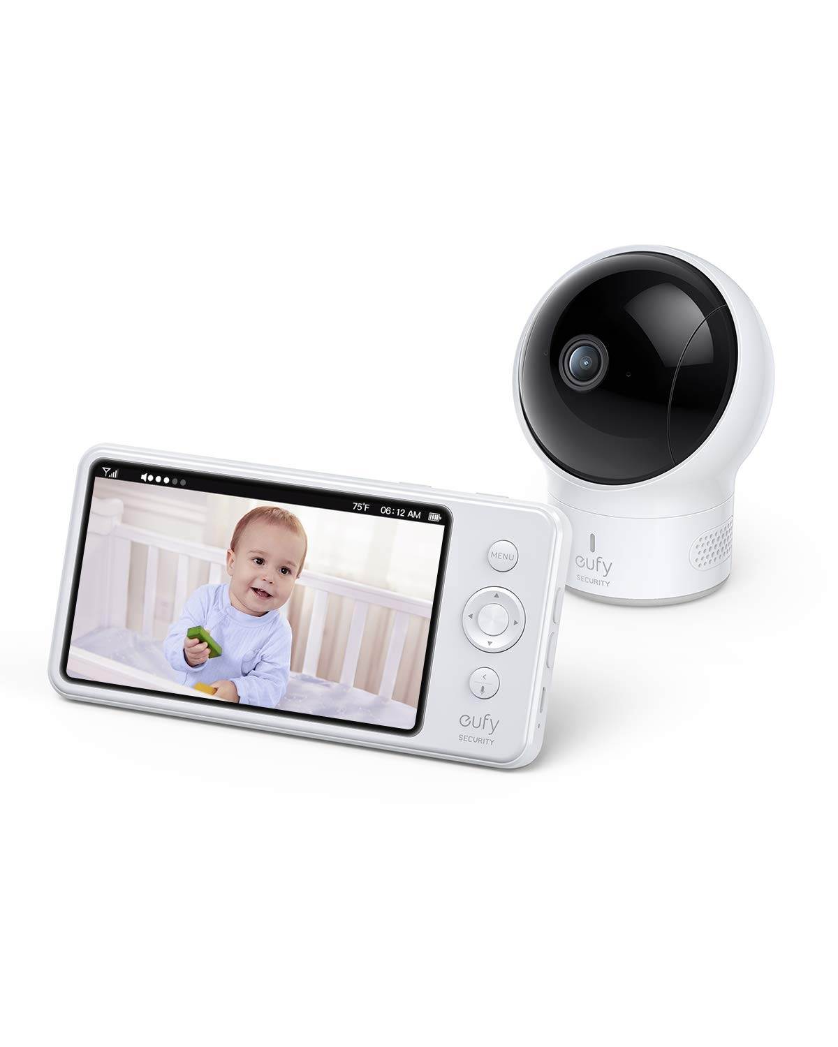 eufy Security, BabyCare SpaceView Pro, Video Baby Monitor with 720p Camera, Two-Way Audio, Remote Pan & Tilt, Ultra-Long 5200mAh Battery, Clear Night Vision, Lullaby Player, Ideal for New Parents