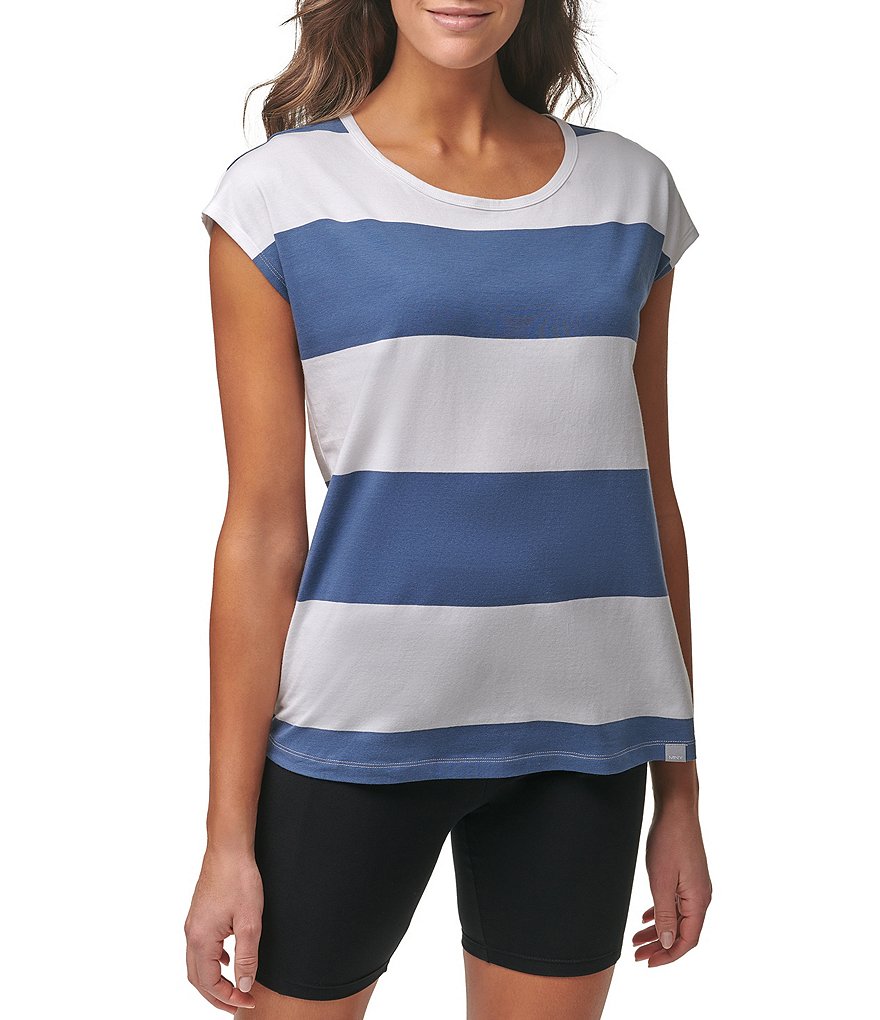 Marc New York Rugby Stripe Dolman Cap Sleeve Tee
