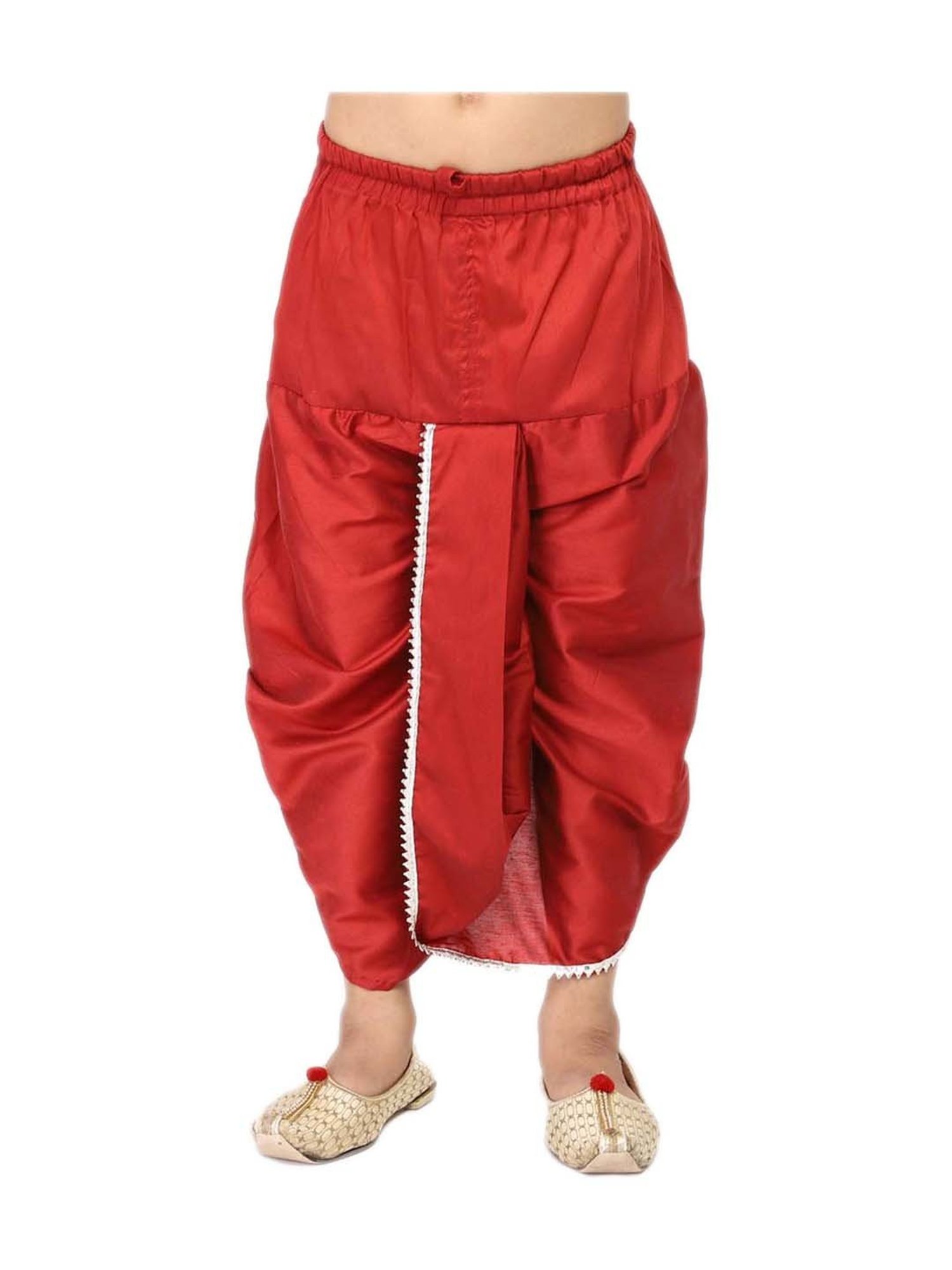 VASTRAMAY Kids Maroon Regular Fit Dhoti