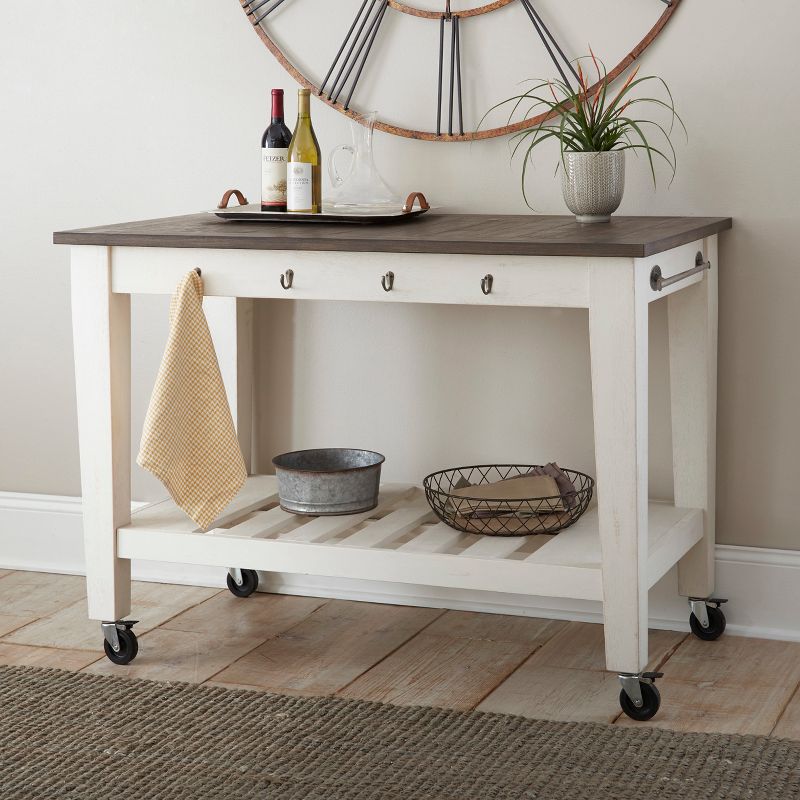 Origami Wood Top Steel Kitchen Organizer 3 Mesh Basket Sliding Drawer (2 Pack)