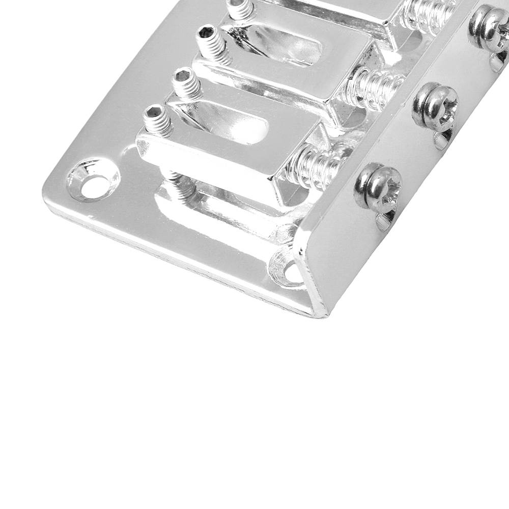 BQLZR 5 x Silver Zinc Alloy Cigar Box Electric Guitar 3 String Bridge with Screws