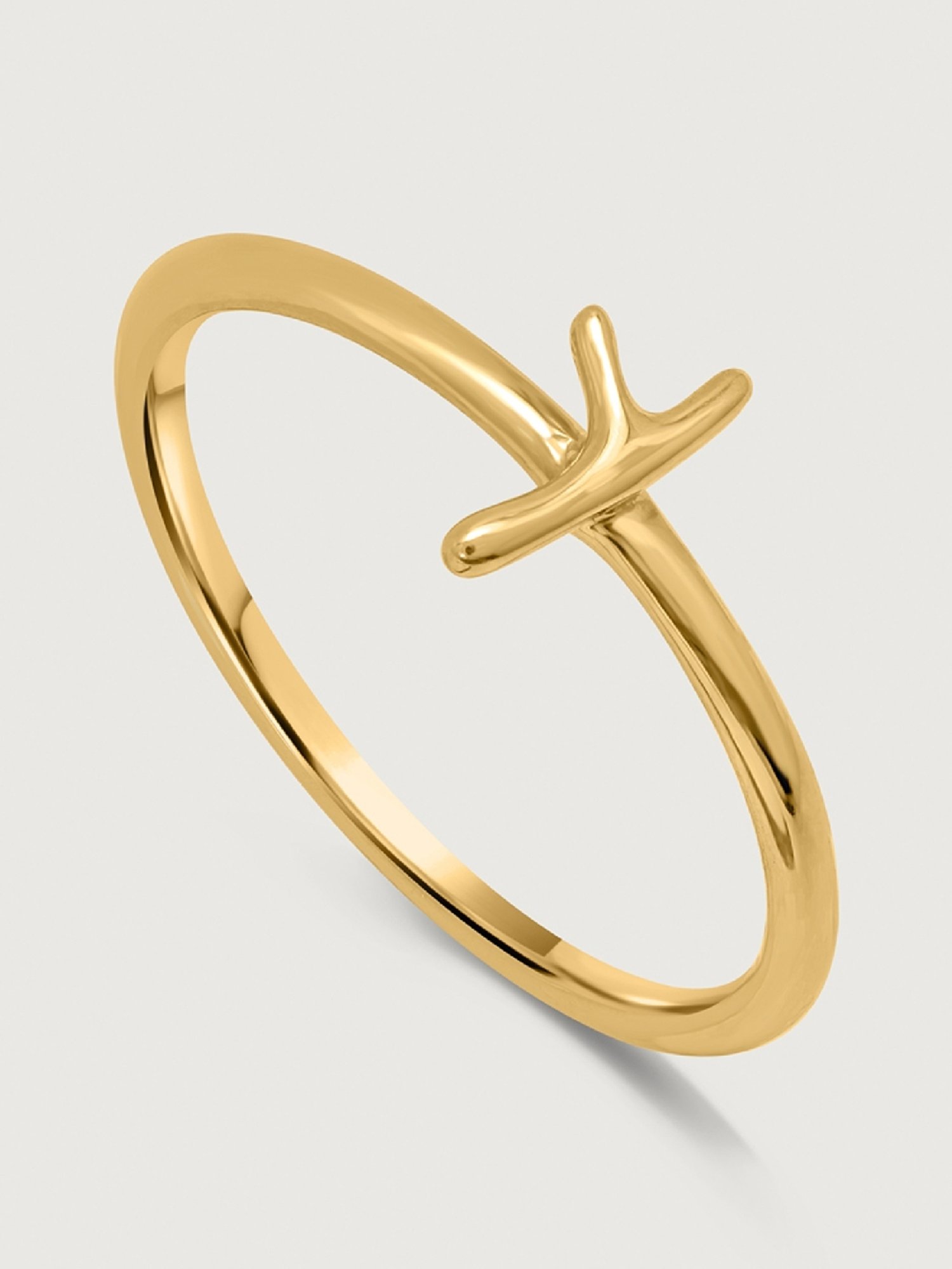 Mia by Tanishq Letter Y 14k Yellow Gold Initial Ring