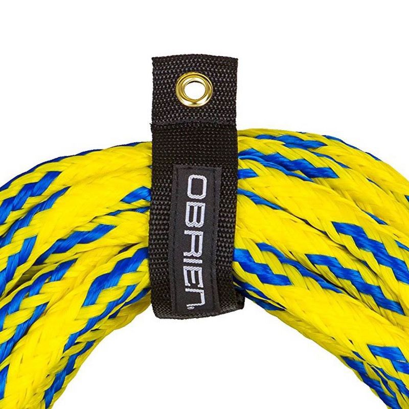OBrien 60 Foot Long 4100 Pound 4 Person Floating Tube Tow Rope, Blue & Yellow