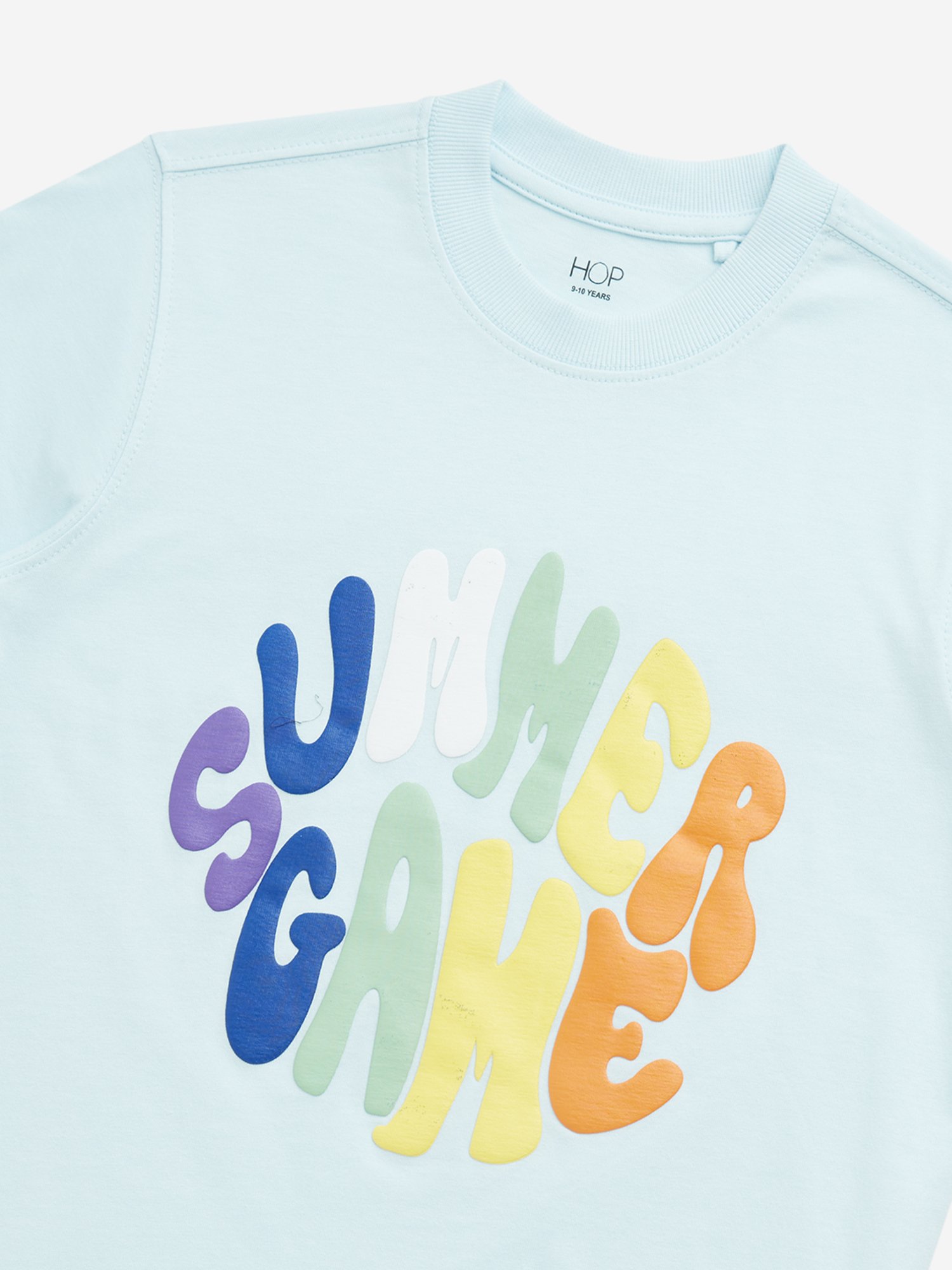 HOP Kids by Westside Light Blue Text Printed T-Shirt