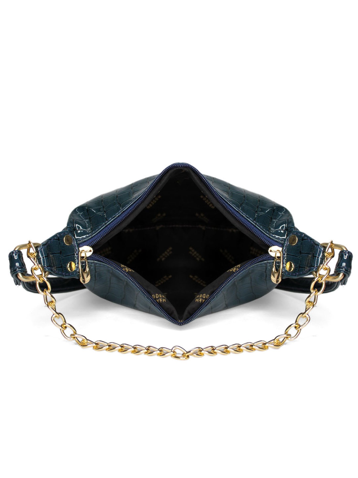Modern Myth Blue Textured Medium Shoulder Bag