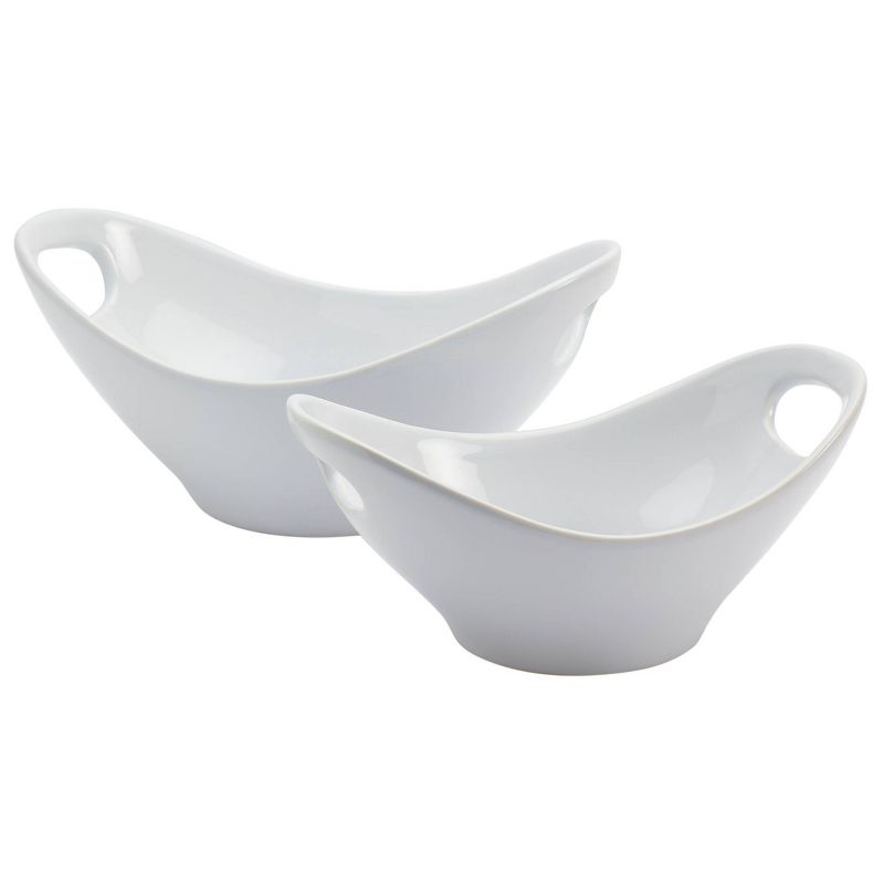 2pc Stoneware Nested Oval Serving Bowls with Handles - Tabletops Gallery