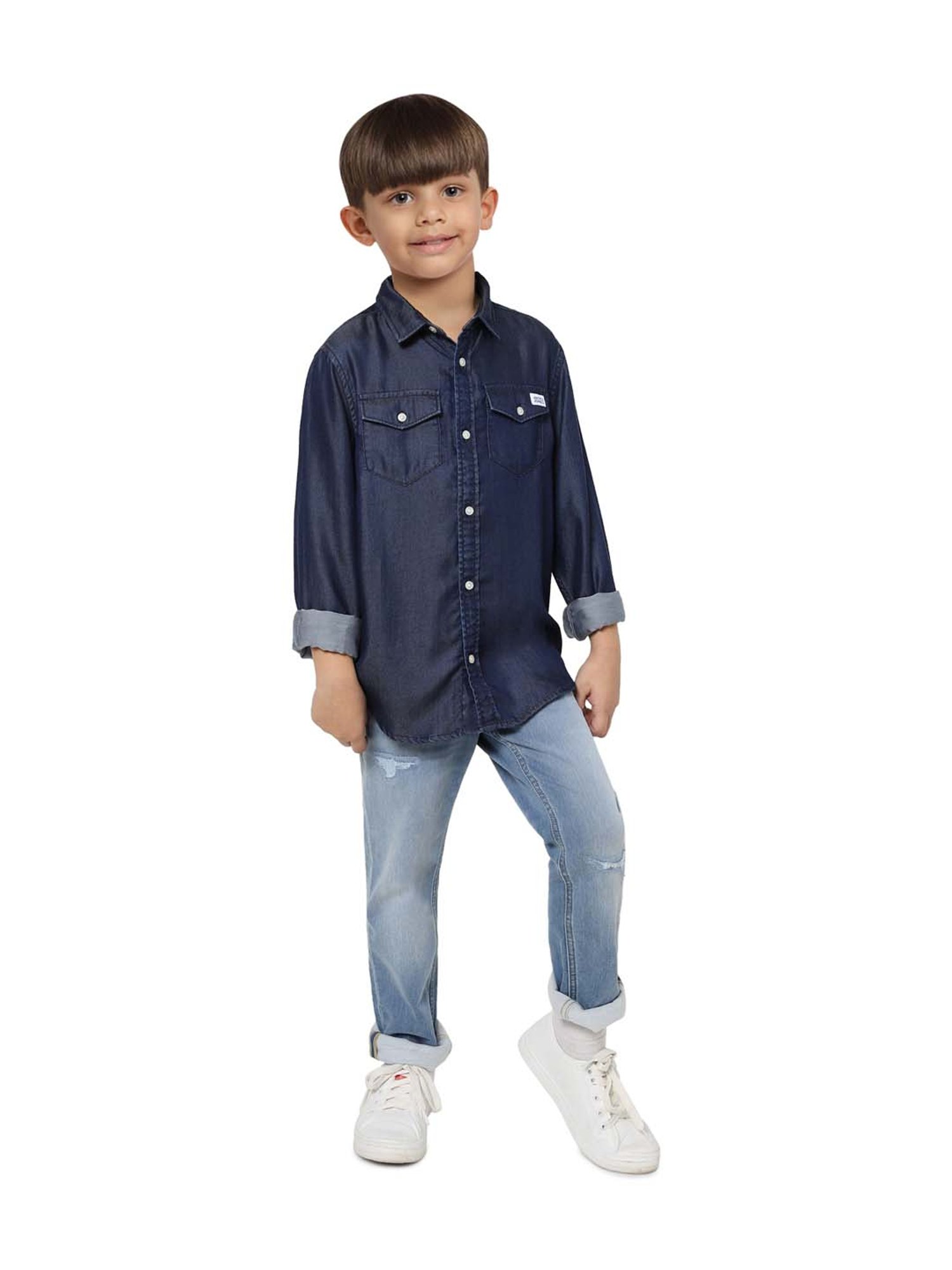 Jack & Jones Junior Navy Cotton Shirt