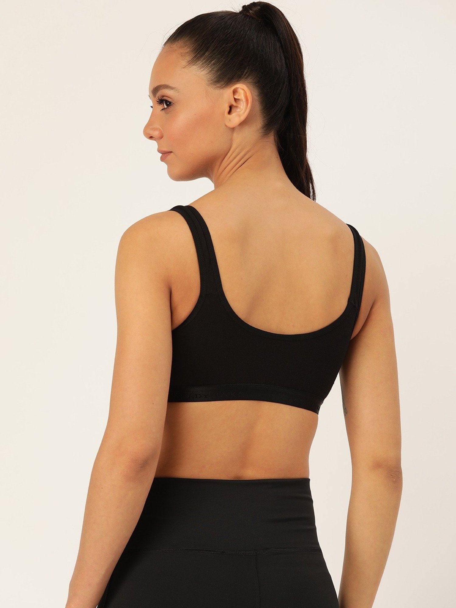 Lady Lyka Black Non Wired Non Padded Sports Bra