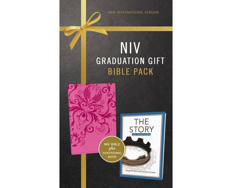 NIV, Graduation Gift, Bible Pack for Her, Pink, Red Letter Edition - by  Zondervan (Mixed Media Product)