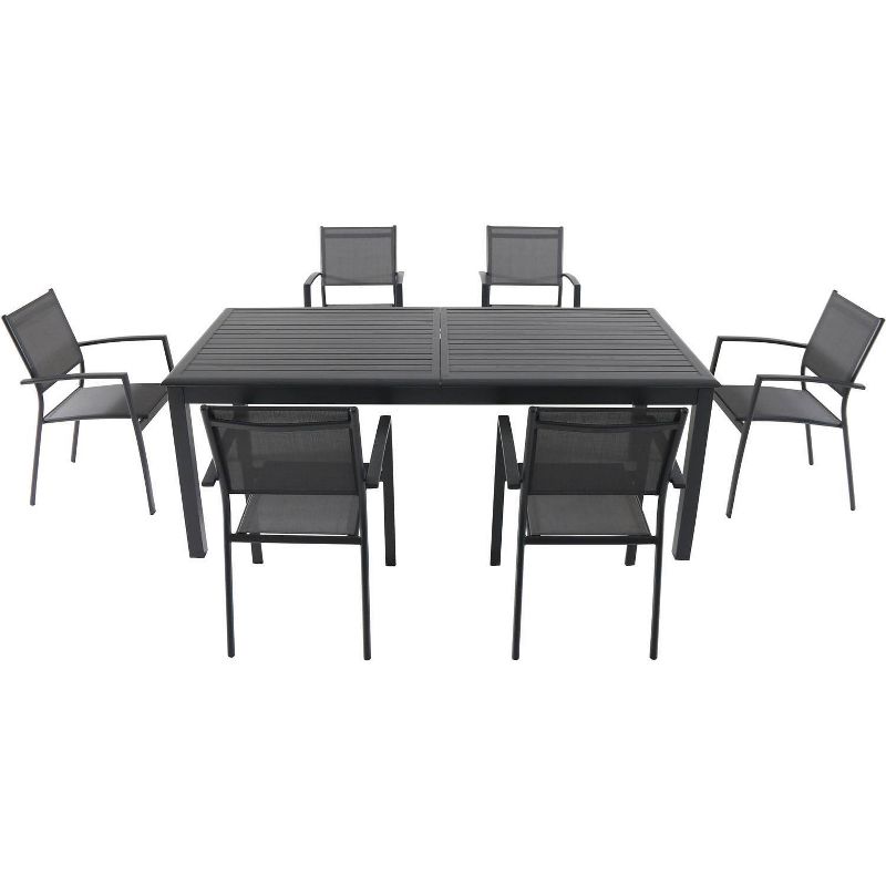 Dawson 7pc Aluminum Patio Dining Set with Extension Table - Hanover