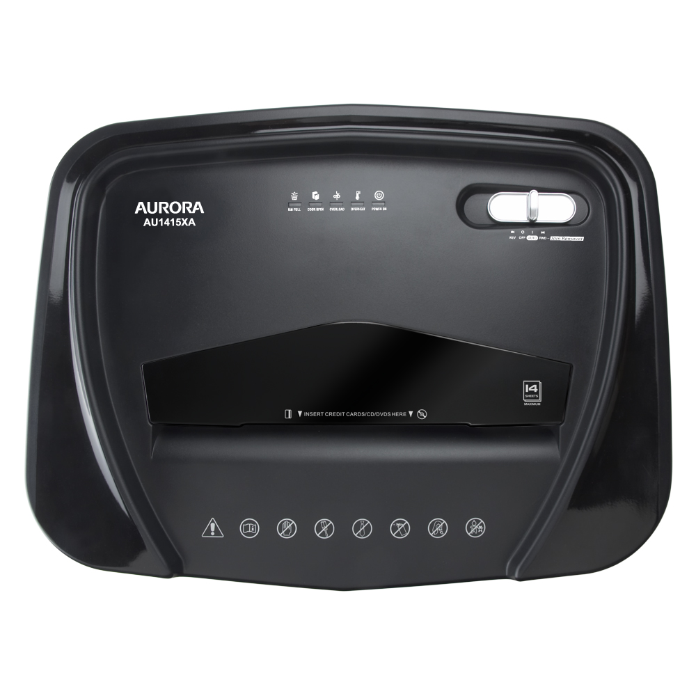 Aurora AU1415XA 14-Sheet Crosscut Paper/ CD and Credit Card Shredder/ 5-gallon pullout basket/ 10 Minutes Continuous Run Time