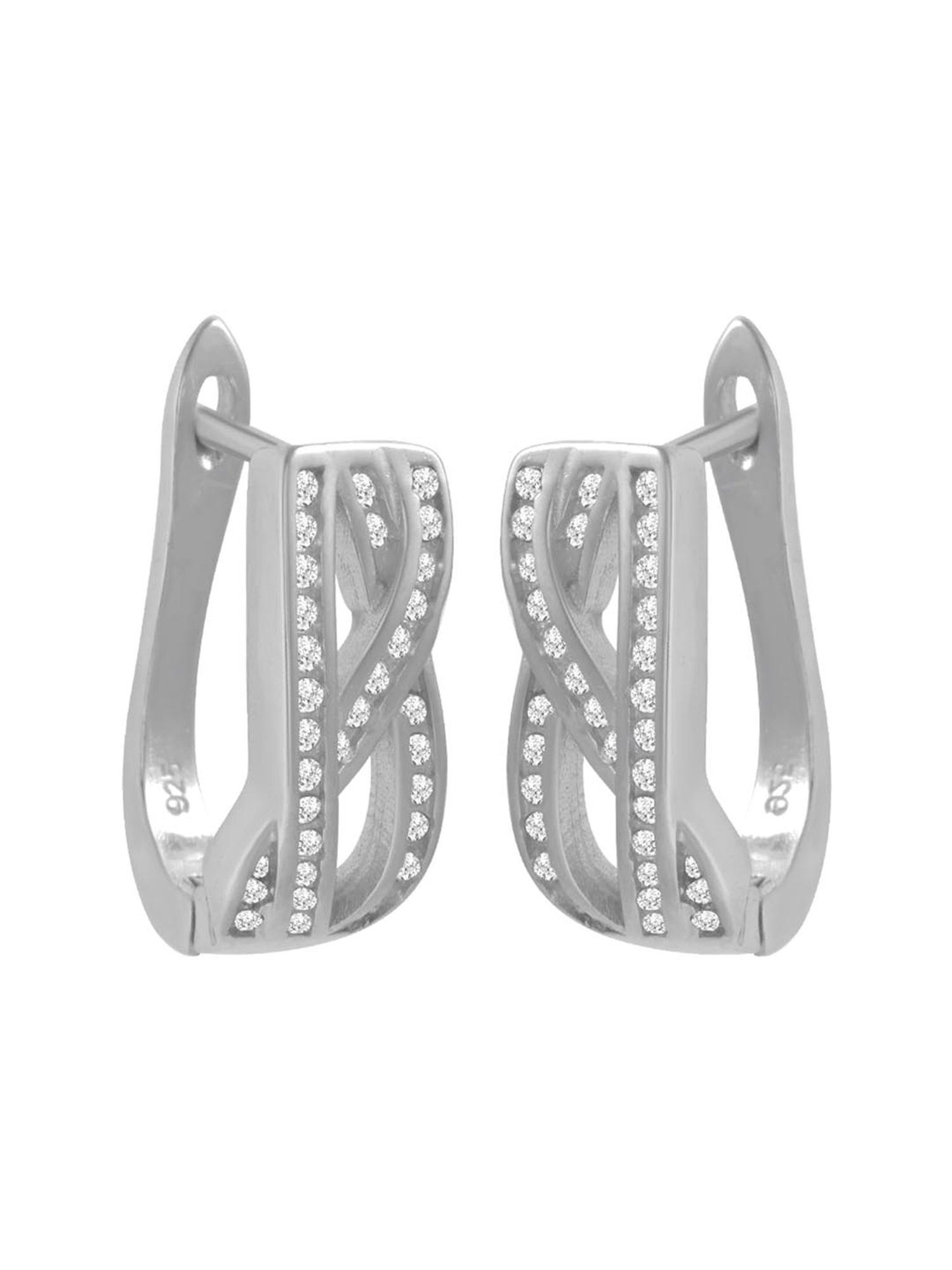 Rihi by P.C. Chandra Jewellers 92.5 Sterling Silver Hoop Earrings for Women & Girls