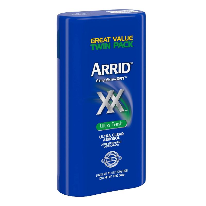 Arrid XX Extra Extra Dry Ultra Clear Aerosol Antiperspirant & Deodorant Ultra Fresh Twin Pack - 6oz/2pk
