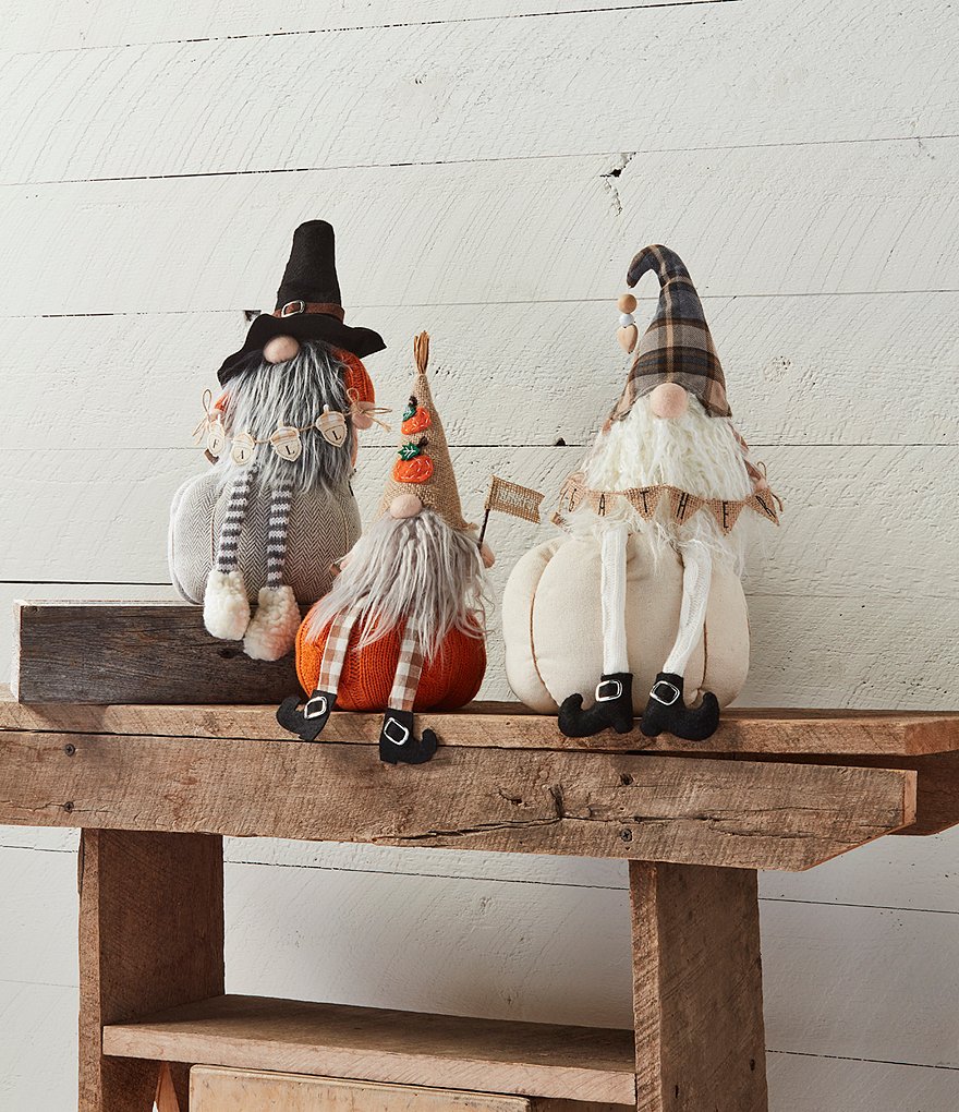 Mud Pie Festive Fall Collection Thankful Pumpkin Dangle Leg Gnome